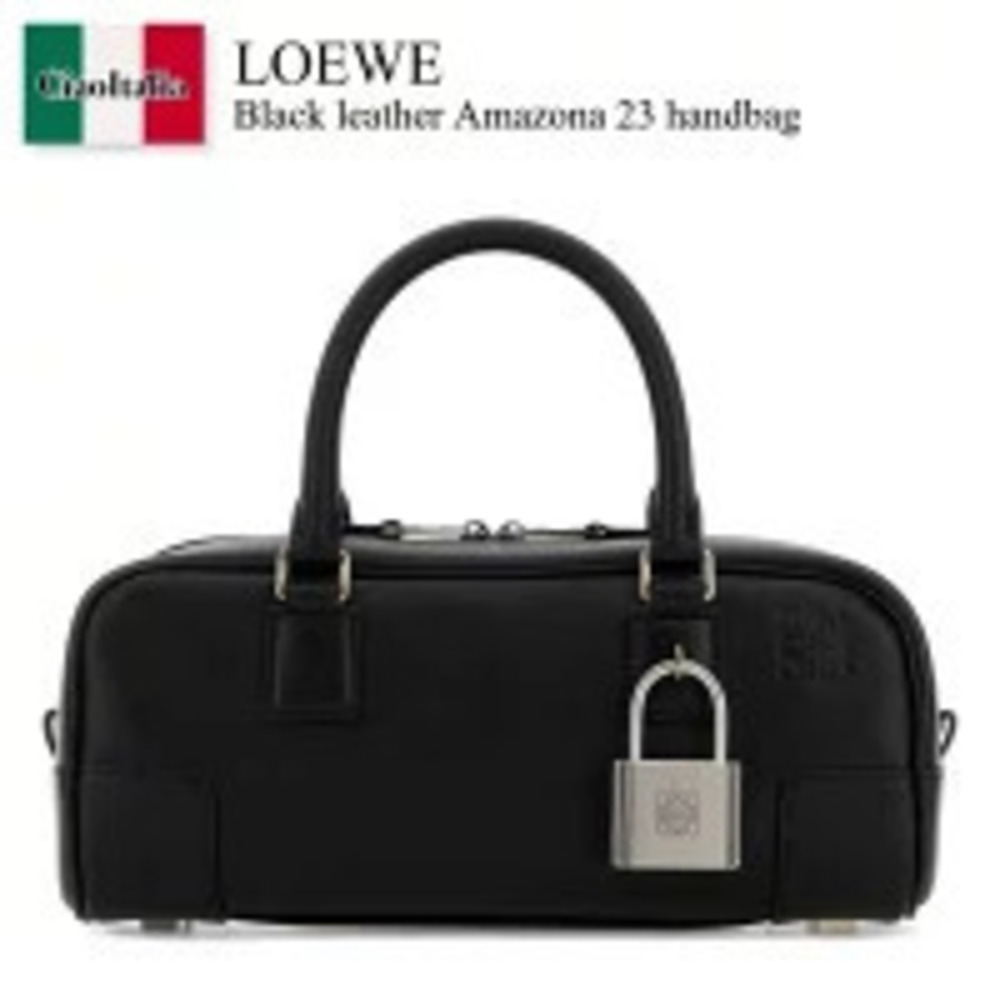 Loewe Bag Handbag Black Leather Amazona